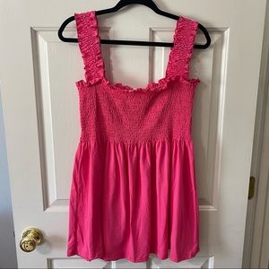 Hot Pink Ruffle Sleeve Tank